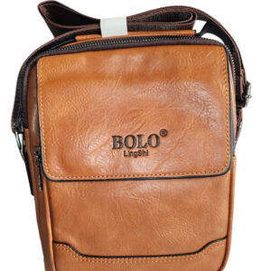 bolo lingshi premium leather crossbody bag for men compact
